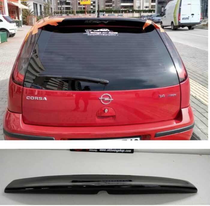 OPEL CORSA C SPOİLER PİONABLACK PARLAK SİYAH BOYALI - Görsel 1