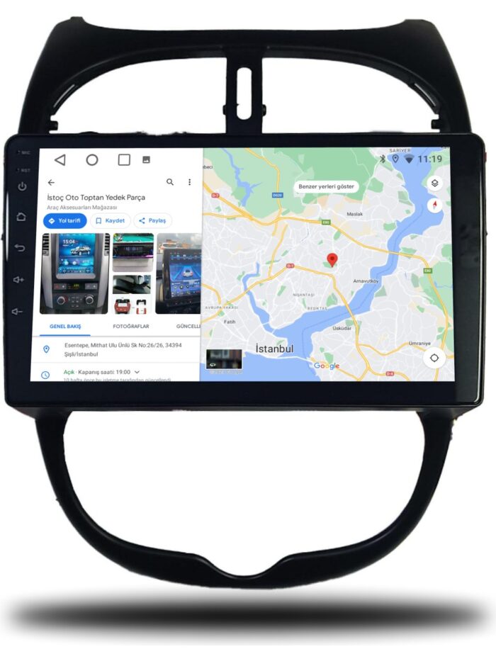 110000686095283 PEUGEOT 206  ANDROİD CARPLAY MULTİMEDYA 9"İNÇ 1999 -2008  4-32 - Görsel 4