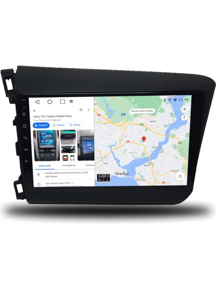 110000731979350 HONDA CİVİC  FB7 ANDROID CARPLAY MULTIMEDYA 9"İNÇ 2012 / 2015 4-64 - Görsel 5